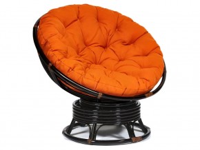 Кресло-качалка Papasan w 23/01 B с подушкой Antique brown, ткань Оранжевый в Нягани - nyagan.магазин96.com | фото