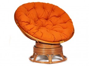 Кресло-качалка Papasan w 23/01 B с подушкой Cognac, ткань Оранжевый в Нягани - nyagan.магазин96.com | фото