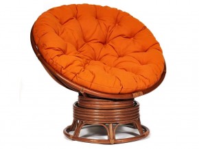 Кресло-качалка Papasan w 23/01 B с подушкой Pecan, ткань Оранжевый в Нягани - nyagan.магазин96.com | фото