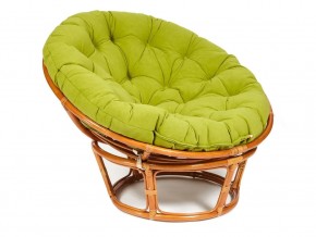 Кресло Papasan 23/01 W с подушкой Cognac, флок Олива в Нягани - nyagan.магазин96.com | фото