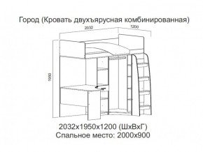 Кровать двухъярусная комбинированная в Нягани - nyagan.магазин96.com | фото