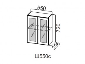 Ш550с/720 Шкаф навесной 550/720 (со стеклом) в Нягани - nyagan.магазин96.com | фото