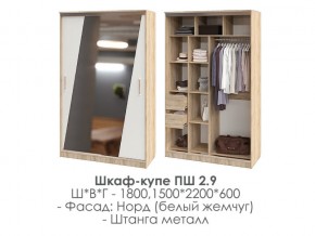 шкаф-купе ПШ-2.9 1500 Норд Белый жемчуг 1500 в Нягани - nyagan.магазин96.com | фото